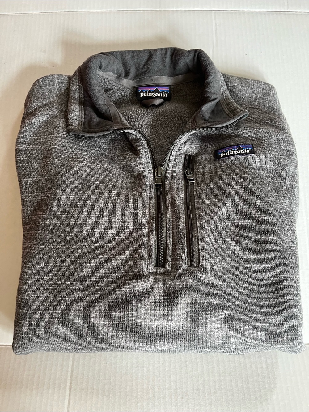 Patagonia Gray Sherpa Fleece Jacket Women Size Small Fall Comfort 1/2 Zip - Picture 4 of 6
